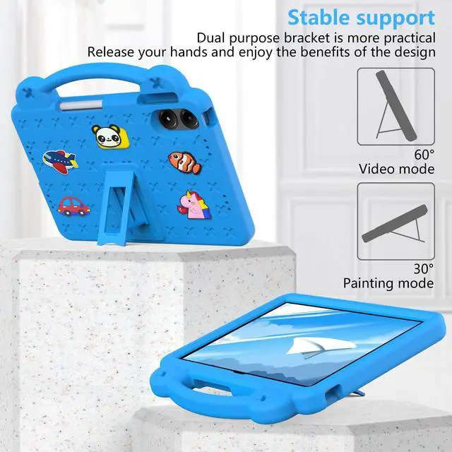 Alt view image 4 of 5 - YRH for Onn 12.1 Tablet Pro Case 2024 (Model 100146663), Kids EVA Cover with Strap Stand Handle for Walmart Surf Onn Tablet Case 12.1 inch, Blue