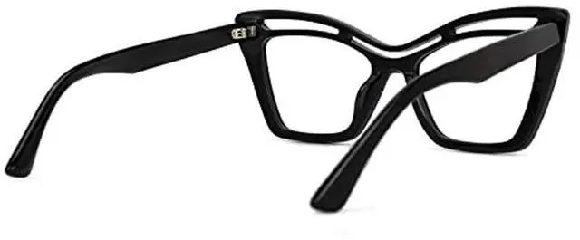 Alt view image 5 of 5 - Zeelool Trendy Acetate Oversized Cat Eye Blue Light Blocking Glasses Computer Eyewear for Women Arsolon ZJGA165651-01 Black