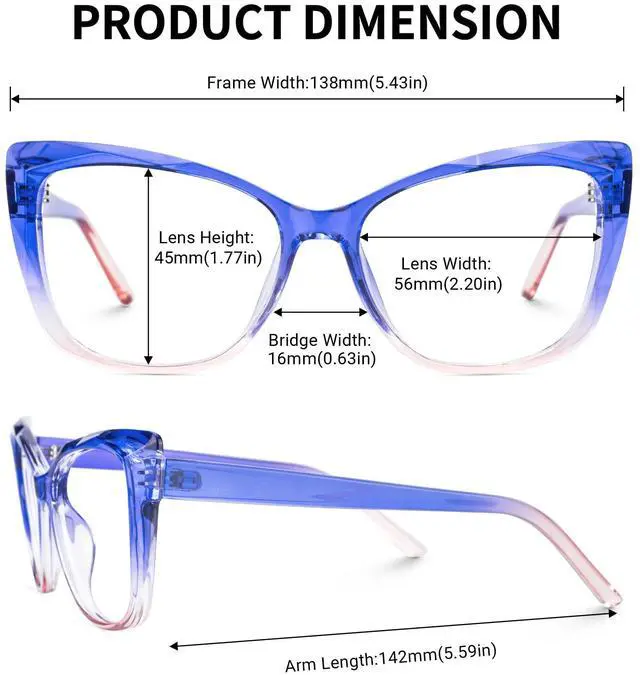 Alt view image 5 of 5 - Zeelool TR90 Square Glasses for Women Blue Light Blocking Glasses Anti Eyestrain Glasses Farris ZJGT002098-10 Blue