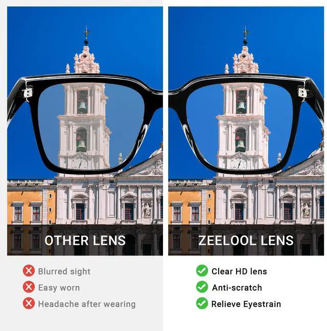 Alt view image 4 of 5 - Zeelool Fashion Cat Eye Blue Light Blocking Glasses, Frame Glasses for Women Anti Eyestrain & UV from Computer Reading/TV/Phone JGX278890-04B Black-Pink