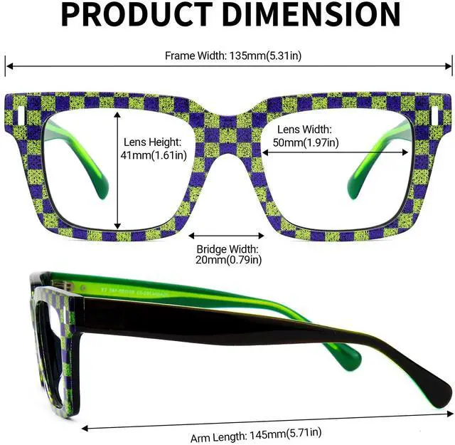 Alt view image 5 of 5 - Zeelool Blue Light Glasses for Women Green Rectangle Eyeglasses Bluelight Blocking Chic Stylish Eyewear Glasses JGA694383-03B