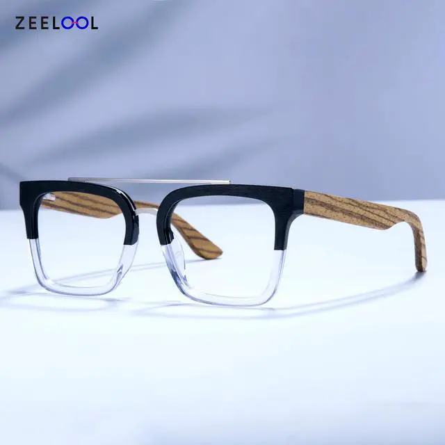 Alt view image 3 of 5 - Zeelool Aviator Blue Light Blocking Glasses for Men, Retro Glasses Computer Eyeglasses with Anti UV, Eyestrain and Glare Lens ZJGX642196-02B