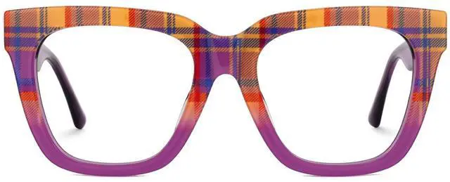 Main image of Zeelool Square Acetate Glasses Retro Eyewear for Women Blue Light Blocking Glasses Anti Eyestrain Glasses ZJGA784822-04 Purple