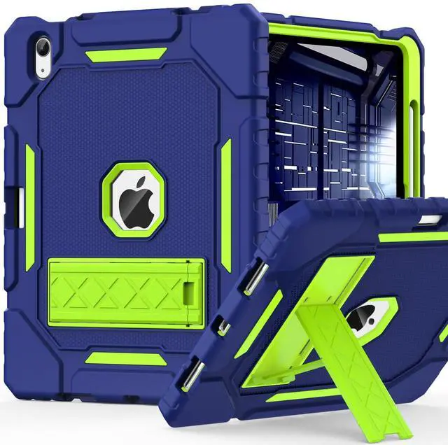 Main image of ZoneFoker Case for iPad (A16) 11th/10th Generation 11/10.9 inch 2025/2022, Heavy Duty Military Grade Shockproof Rugged Cover with Pencil Holder/Stand for i Pad 11th / 10 th Gen (Blue+Teal)