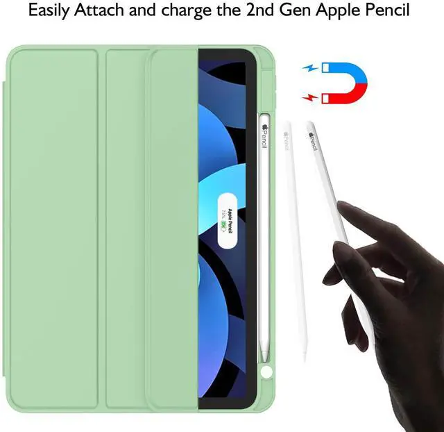 Alt view image 2 of 5 - ZryXal iPad Air 11 Inch Case M3 2025 / M2 2024, iPad Air Case 5th Generation/4th Generation 2022/2020 10.9 Inch [Support Touch ID and Auto Wake/Sleep](New Matcha Green)
