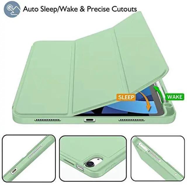 Alt view image 4 of 5 - ZryXal iPad Air 11 Inch Case M3 2025 / M2 2024, iPad Air Case 5th Generation/4th Generation 2022/2020 10.9 Inch [Support Touch ID and Auto Wake/Sleep](New Matcha Green)
