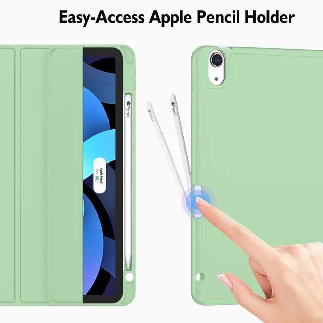 Alt view image 3 of 5 - ZryXal iPad Air 11 Inch Case M3 2025 / M2 2024, iPad Air Case 5th Generation/4th Generation 2022/2020 10.9 Inch [Support Touch ID and Auto Wake/Sleep](New Matcha Green)