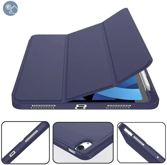 Alt view image 4 of 5 - ZryXal iPad Air 11 Inch Case M3 2025 / M2 2024, iPad Air Case 5th Generation/4th Generation 2022/2020 10.9 Inch [Support Touch ID and Auto Wake/Sleep](Dark Blue)