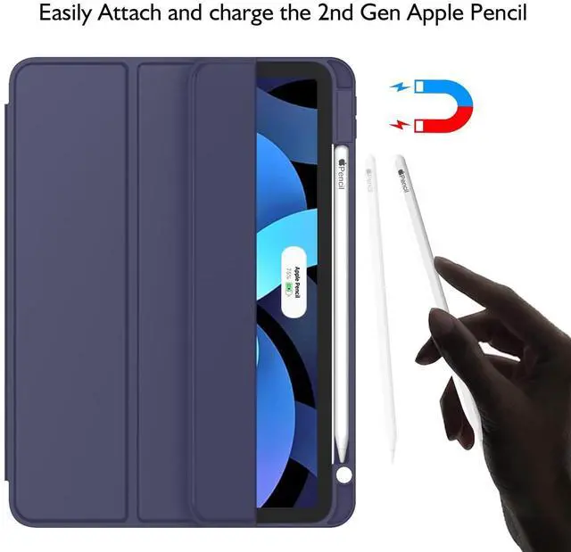 Alt view image 2 of 5 - ZryXal iPad Air 11 Inch Case M3 2025 / M2 2024, iPad Air Case 5th Generation/4th Generation 2022/2020 10.9 Inch [Support Touch ID and Auto Wake/Sleep](Dark Blue)