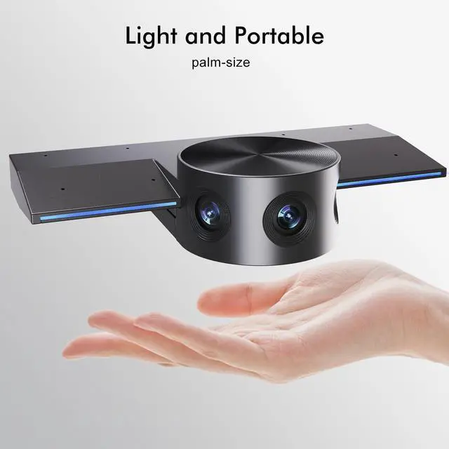 Alt view image 4 of 5 - Panoramic 180° Video Camera, Immersive Video Conference Experience, both Overall and Speakers Close-up view, 1080P Webcam for Huddle Room and Homebased Office, Plug and Play with Micro SD Card Slot