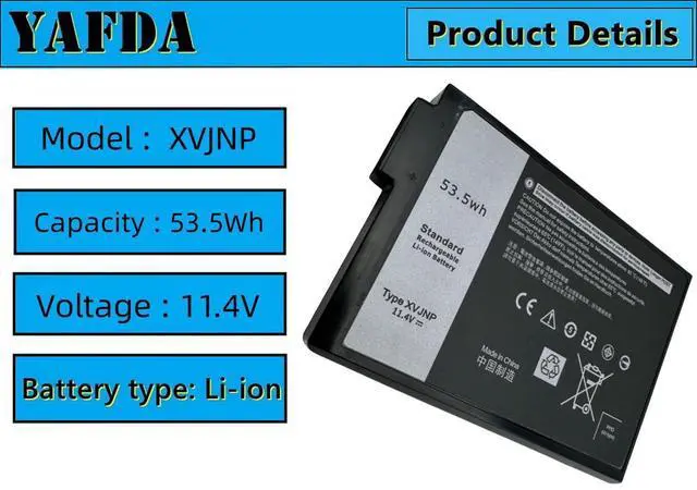 Alt view image 3 of 5 - Yafda XVJNP New Laptop Battery Replacement for Dell Latitude 7330 Rugged Latitude 5430 Rugged Series Laptop 6JRCP 06JRCP M0TN3 0M0TN3 KD1CT
