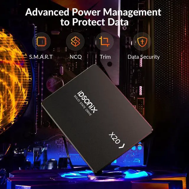 Alt view image 4 of 5 - iDsonix 512GB 2.5'' SATA Internal SSD, SATA III 6GB/s Solid State Drive Up to 500MB/s, with 3D NAND Flash & Power Management, for Laptop and PC Desktop Increase Performance, X20