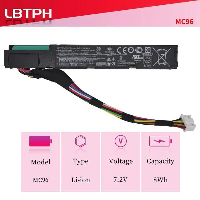 Alt view image 3 of 5 - LBTECH MC96 Compatible Laptop Battery Replacement for Hp Smart Array P840AR P440AR P840 P440 Raid Controller Smart Storage Series HSTNN-IS6A HQ-TRE MC96G9 750450-001 786761-001 HSTNN-IS6A 7.2V 8Wh