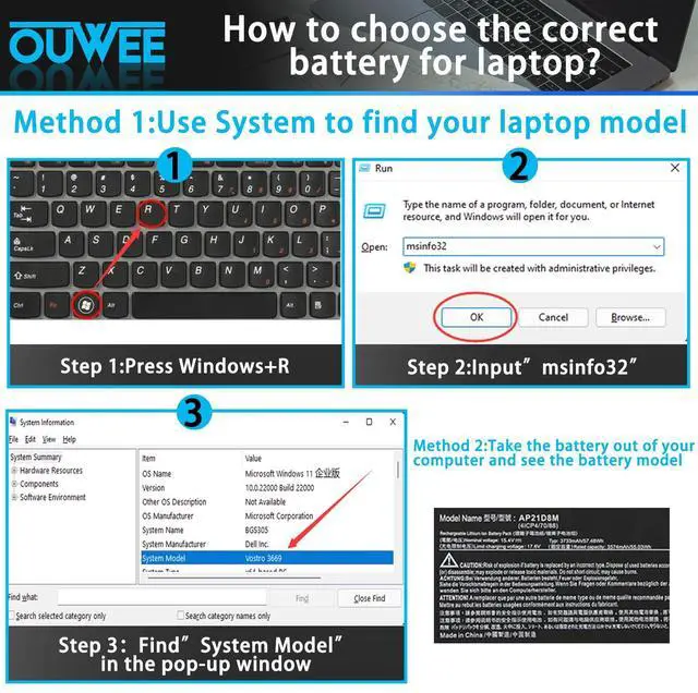 Alt view image 4 of 5 - OUWEE AP21D8M Laptop Battery Compatible with Acer Nitro 5 AN515-46 AN515-47 AN515-58 Nitro 16 AN16-51 Nitro V 15 ANV15-51 Series Notebook 15.4V 3733mAh 57.48Wh