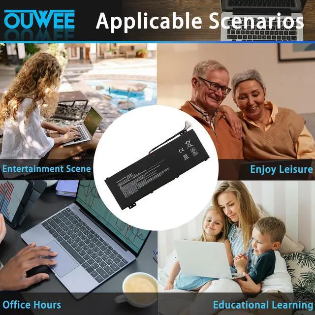 Alt view image 5 of 5 - OUWEE AP21D8M Laptop Battery Compatible with Acer Nitro 5 AN515-46 AN515-47 AN515-58 Nitro 16 AN16-51 Nitro V 15 ANV15-51 Series Notebook 15.4V 3733mAh 57.48Wh