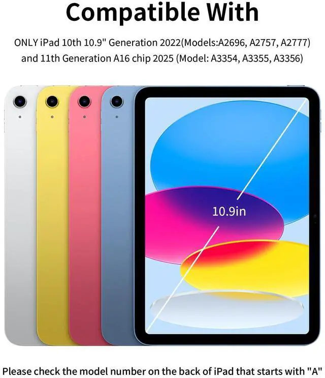 Alt view image 2 of 5 - MMK for iPad 11th 10th Generation Case with Keyboard 11/10.9" 2025 A16/2022, Detachable Wireless Bluetooth Folio Keyboard Case with Pencil Holder - Pink