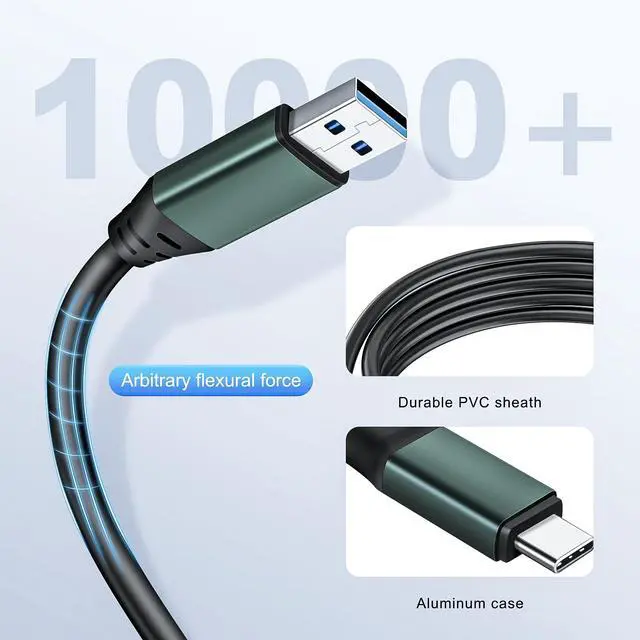 Alt view image 3 of 5 - Kumiho 30Ft Link Cable for PC VR Compatible with Oculus/Quest 3S/3/2/1/Pro,Pico 4/Ultra Accessories and SteamVR, High Speed PC Data TransferUSB 3.0 A to USB C Cable for VR Headset