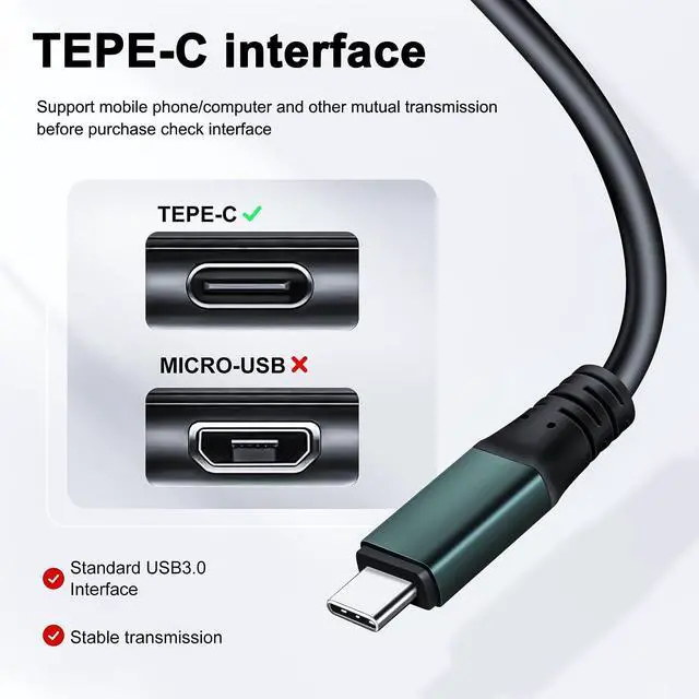 Alt view image 2 of 5 - Kumiho 30Ft Link Cable for PC VR Compatible with Oculus/Quest 3S/3/2/1/Pro,Pico 4/Ultra Accessories and SteamVR, High Speed PC Data TransferUSB 3.0 A to USB C Cable for VR Headset