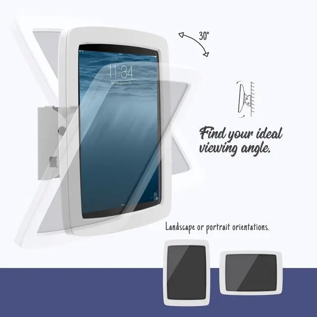 Alt view image 4 of 5 - Beelta Tablet Wall Mount Lockable Tiltable Anti Theft Security - Compatible with 10.9" iPad 10th, Pro 11" 1 2 3 4, Air 4 5, Air 11", iPad 11"(A16) - BSW102WA