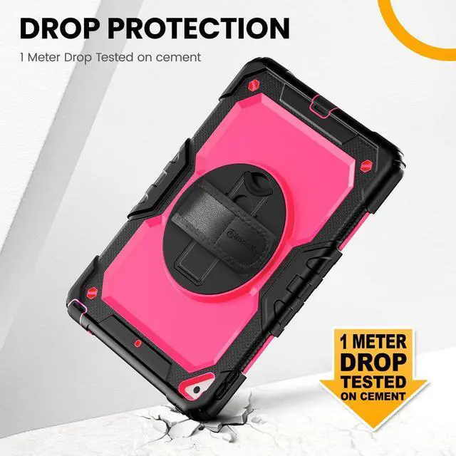 Alt view image 3 of 5 - Timecity for iPad Air 3rd Generation Case, for iPad Air 3 Case, for iPad Pro 10.5 Inch Case: with Heavy Duty Protection, Adjustable Kickstand, Anti-Slip, Screen Protector, Hand/Shoulder Strap - Rose