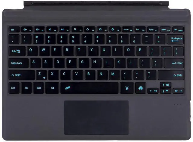 Main image of Zoof Type Cover for Microsoft Surface Pro 7+ / Pro 7 / Pro 6 / Pro 5 / Pro 4 / Pro 3, 12.3 inch, Ultra-Slim Wireless 7 Color Backlit Tablet Keyboard with Multi Touchpad Bluetooch (Black with Backlit)