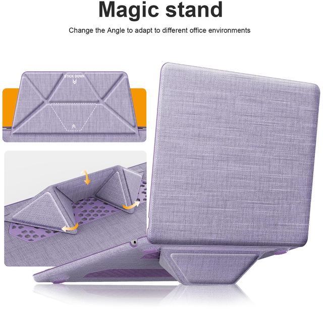 Alt view image 4 of 5 - KAIJIAbox for MacBook Air 13.6 inch Case, Foldable Stand, Hard Shell, Woven Fabric Cover for MacBook 13 Inch 2025/2024/2022,M4 M3 M2 (Models A3240/A2681/A3113), Purple