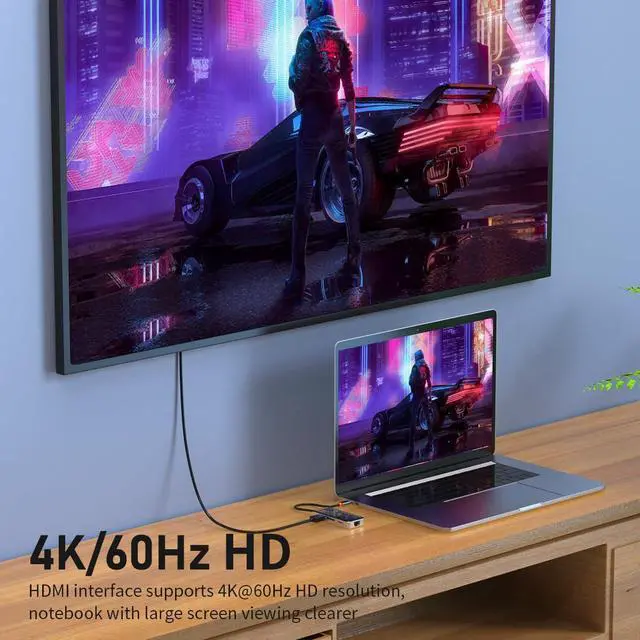 Alt view image 3 of 5 - DroiX NT8 Clear USB Hub with Ultra-Fast RJ45 Gigabit Ethernet, 4K HDMI 2.0 Output, Rapid 100W PD Charging, Versatile 3X USB Type-A 3.0 Ports, Dual Micro/SD Card Readers, Sleek Design.