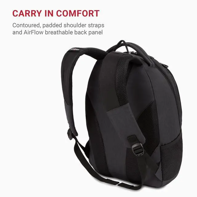 Alt view image 4 of 4 - SwissGear 1186 Bungee Backpack, Grey (Laptop Version), 17.75 inch