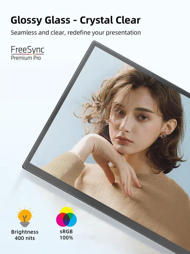 Alt view image 3 of 5 - EVICIV 18.5 Portable Monitor Touchscreen | 120HZ 1ms Gaming Monitor | FreeSync, HDR | 400Nits | 1080P FHD IPS | 100% sRGB | VESA & Smart Case | Large Travel External Second Screen for Laptop, Switch