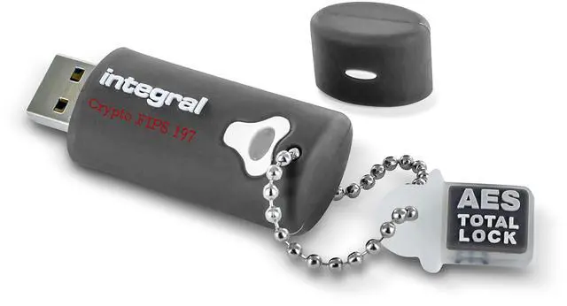 Main image of Integral 64GB Crypto-197 256-Bit Hardware Encrypted 3.0 USB Secure Flash Memory Drive - Certified to FIPS 197, Brute-Force Password Attack Protection & Rugged Double-Layer Waterproof Design