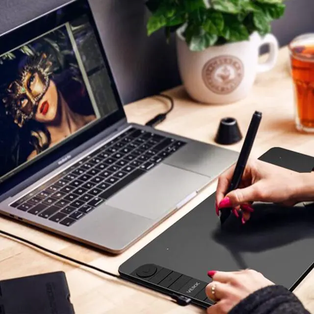 Alt view image 2 of 5 - VEIKK VK1060PRO V2 Drawing Tablet, 10 x 6 Inch Graphics Pen Tablet with 8 Shortcut Keys, 8192 Levels Battery Free Supports Tilt Function, Work for Digital Art Drawing, Designing