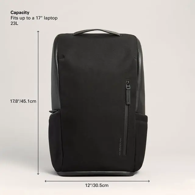 Alt view image 5 of 5 - Troubadour Pioneer Backpack 3.0 - Premium Everyday Bag with Padded Laptop Section, Ventilated Shoe Compartment & Sustainable Waterproof Material - All-Day LIghtweight Comfort Design - Black