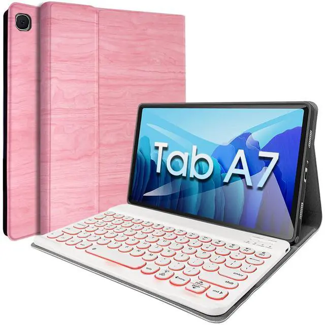 Main image of LDSOYIA Galaxy Tab A7 10.4" 2020 Backlit Keyboard Case SM-T500 SM-T505 SM-T507, 7 Color Backlights Detachable Wireless Keyboard Protective Case Cover for Samsung Galaxy Tab A 10.4 Inch 2020 (Pink)