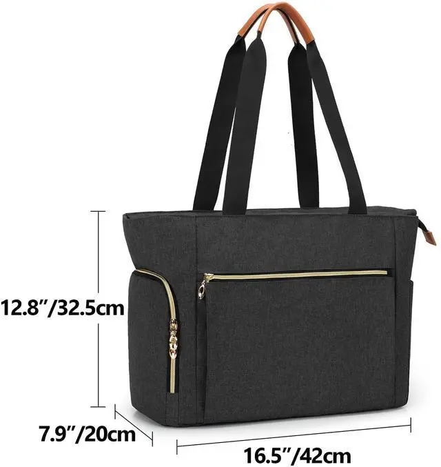 Alt view image 5 of 5 - CURMIO Teacher Tote Bag for Women, Portable Teacher Work Bag with Padded Sleeve and Compartments for Laptop