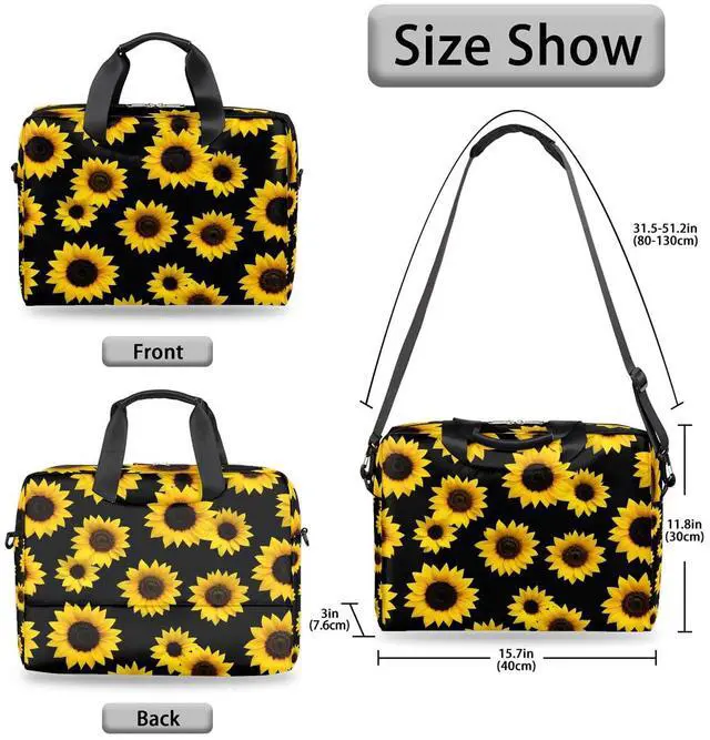 Alt view image 5 of 5 - Vintage Sunflower Laptop Bag Floral Flower 15.6 16 Laptops Sleeve Case Briefcase Notebook Carrying Case Cover Bags Computer Tablet Bags with Strap Handle for Women Man Boys Girls 15 Inch
