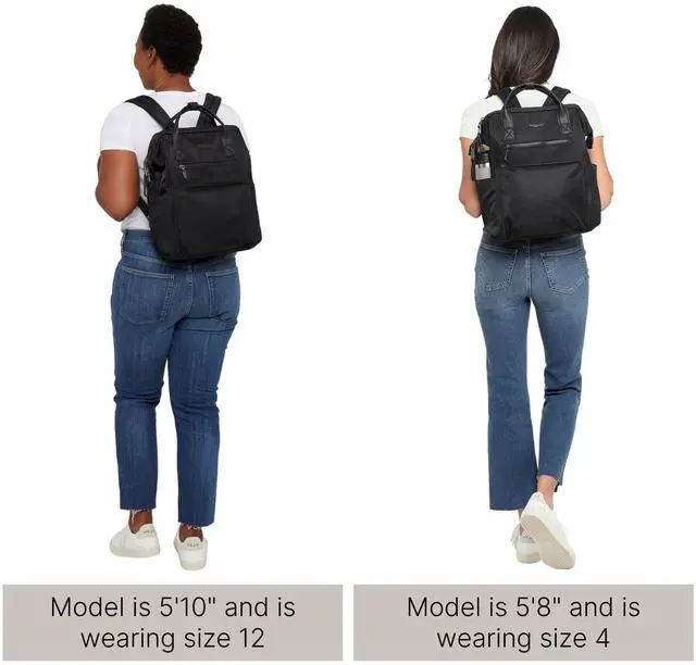 Alt view image 5 of 5 - Baggallini Soho Backpack - Travel Laptop Backpack for Women - Lightweight Water-Resistant Luggage Bag, Smoke/Faux Python