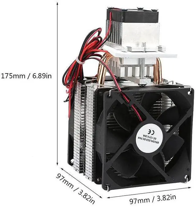 Alt view image 3 of 5 - DC 12V 5A Semiconductor Refrigerator Thermoelectric Cooler Thermoelectric Peltier Semiconductor Refrigeration DIY Mini Fridge with Fan(#1:Cooler)