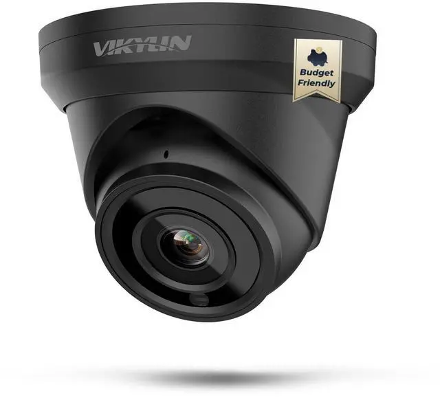 Main image of VIKYLIN 4K 8MP PoE IP Camera Outdoor, 4K PoE Turret Security Camera with Human Vehicle Detection, 2.8mm Lens, 98ft EXIR2.0 Night Vision,Built-in Mic, WDR, IP67, Blue Iris, NDAA Compliant, Black