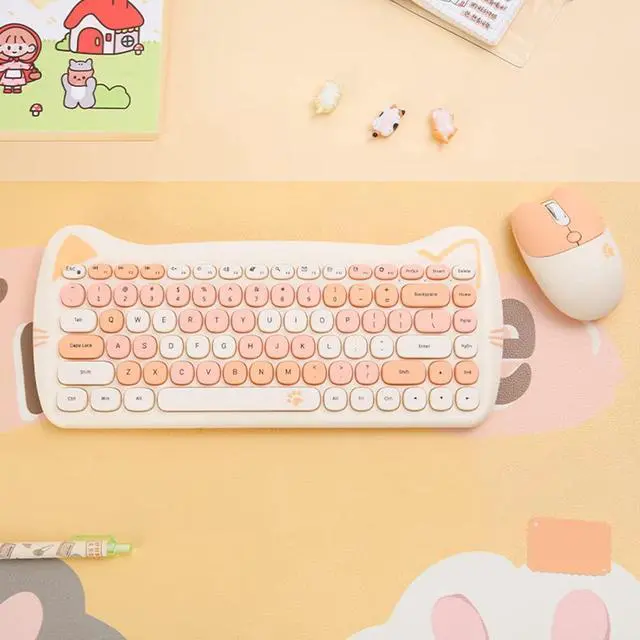 Alt view image 4 of 5 - Cute Cat Keyboard and Mouse Combo, TzBBL Keyboard and Mouse Set, Compatible with Notebook, PC