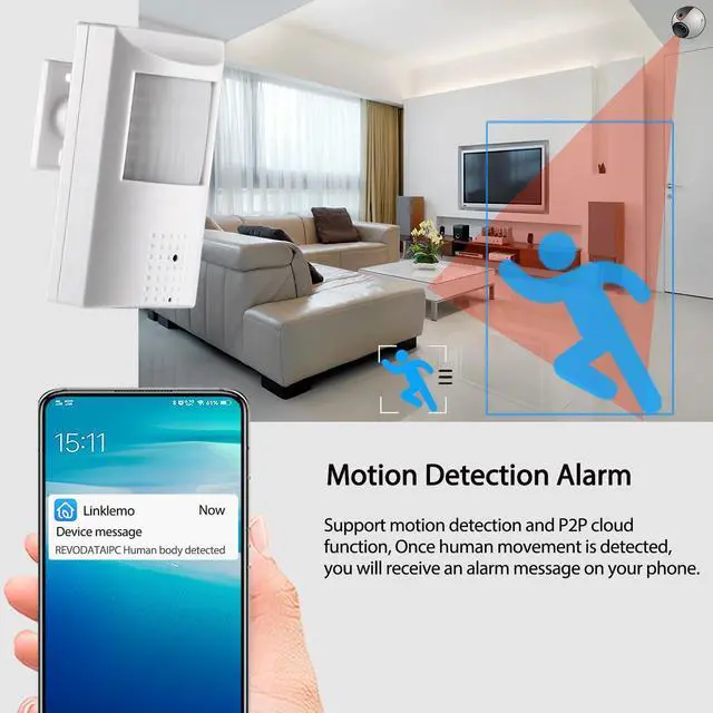 Alt view image 5 of 5 - REVODATA 5MP POE PIR IP Camera,940nm 48 LEDs IR Night Vision,3.7mm Lens POE IP Indoor Security P2P PIR CCTV Video poe pir Camera,H.265 Motion Detection (IPIR-P-HS White)