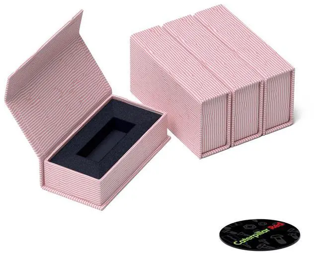 Alt view image 4 of 5 - Caterpillar Red 4 x Magnetic USB Presentation Gift Boxes, Pink Color, Flash Drives, Removable Drives, Wedding USB Box, Wedding Presentation Gift Box, Photography