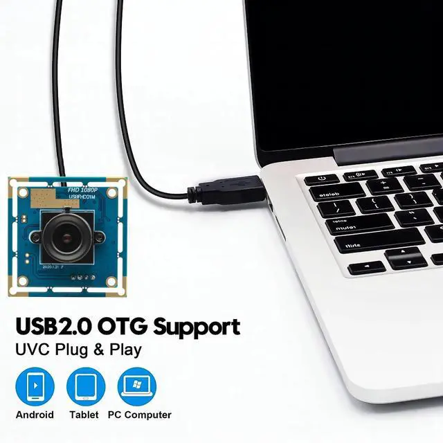 Alt view image 5 of 5 - USB Camera Module 1080P - 120fps High Speed Webcam with CMOS OV2710 Sensor, Low Light Industrial Lightburn Camera Board Plug&Play for 3D Printer Robot Machine Vision