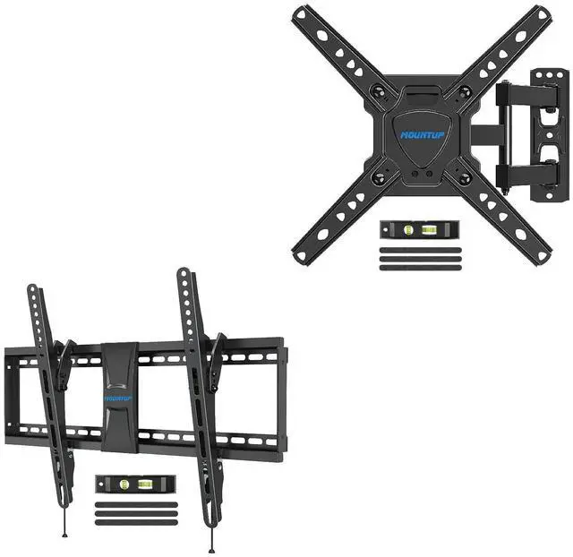 Main image of MOUNTUP Tilting TV Wall Mount for 37-75 Inches TVs & Full Motion TV Mount for 26-55 Inches TVs Bundle