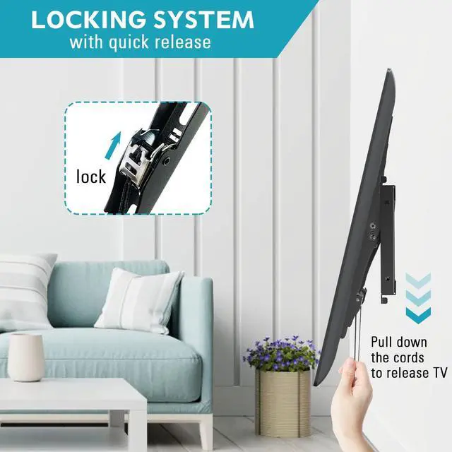 Alt view image 4 of 5 - MOUNTUP Tilting TV Wall Mount for 37-75 Inches TVs & Full Motion TV Mount for 26-55 Inches TVs Bundle