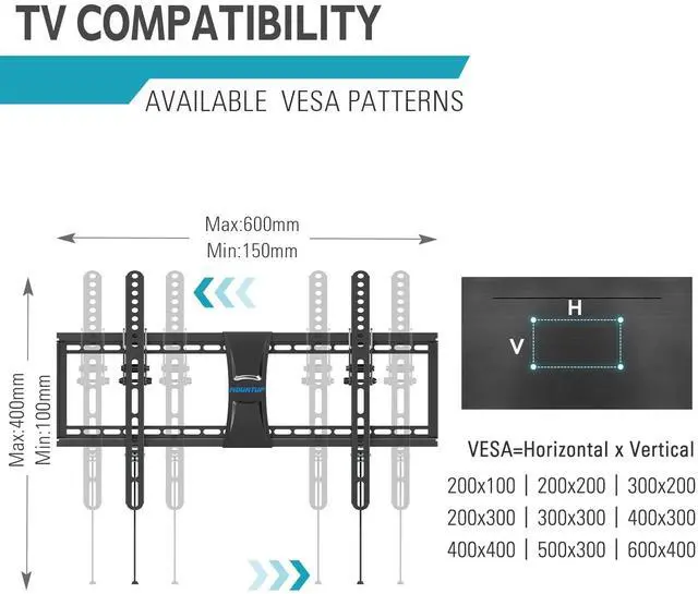 Alt view image 5 of 5 - MOUNTUP Tilting TV Wall Mount for 37-75 Inches TVs & Full Motion TV Mount for 26-55 Inches TVs Bundle