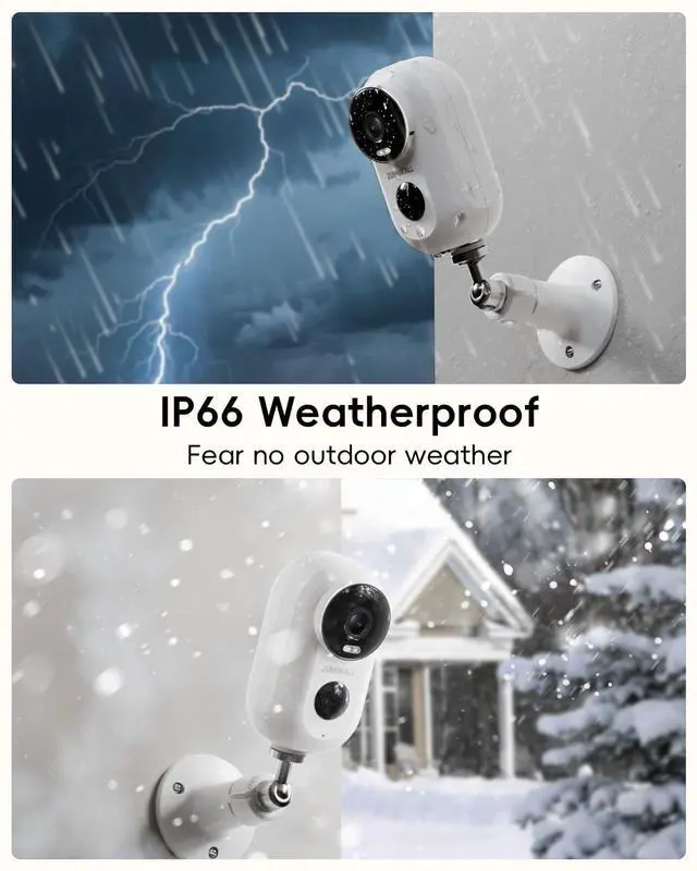 Alt view image 4 of 5 - ZUMIMALL Security Cameras Wireless Outdoor, 2 Packs, 2K Cameras for Home Security, Outdoor/Indoor Camera Battery Powered, 2.4G WiFi, Magnetic Mount,3MP Color Night Vision/Siren/PIR/AI/Cloud/Alexa