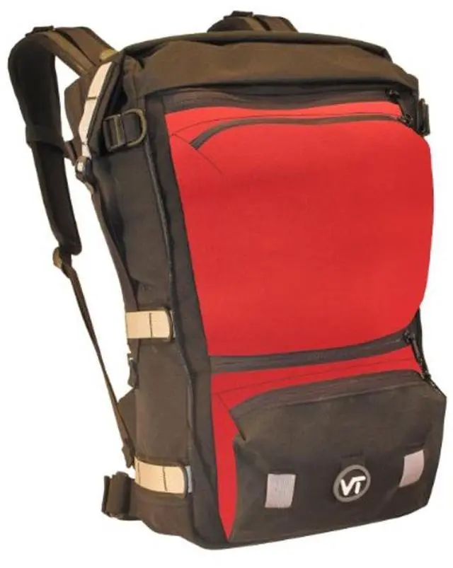 Main image of Velo Women's Transit The Edge 30 Waterproof Messenger Bicycle Backpack (Red/Black, Small)
