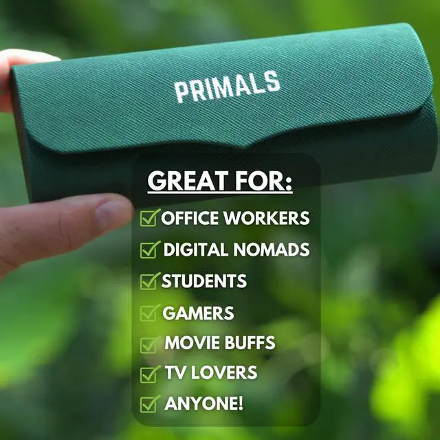 Alt view image 5 of 5 - PRIMALS Blue Light Blocking Glasses - Extra Strength - Blocks 99.9% Blue Light - Improves Sleep & Focus - Computer/Gaming/TV/Phones - (Red Lens + Clear Frame)