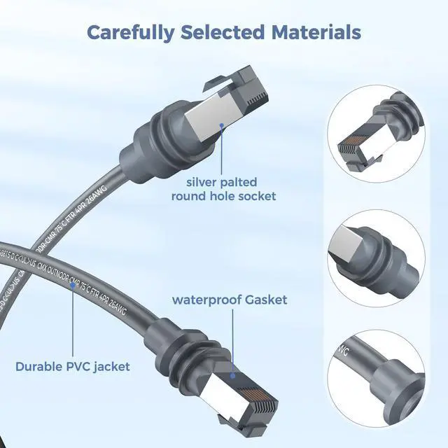 Alt view image 5 of 5 - for Starlink Gen 3 Cable 100FT/30M, Waterproof Extension Cable for Starlink Gen 3 Actuated Dish, Fast & Stable Starlink Ethernet Cord V3