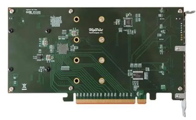 Alt view image 3 of 5 - HighPoint 4-Port M.2 SSD7101A PCIe Gen3 NVMe RAID Controller for Windows, Mac & Linux Systems.